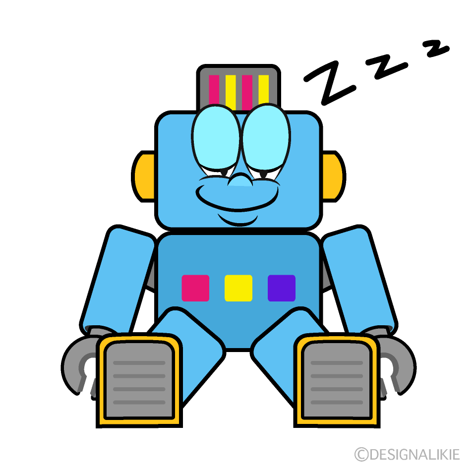 Sleeping Robot Cartoon Character Image