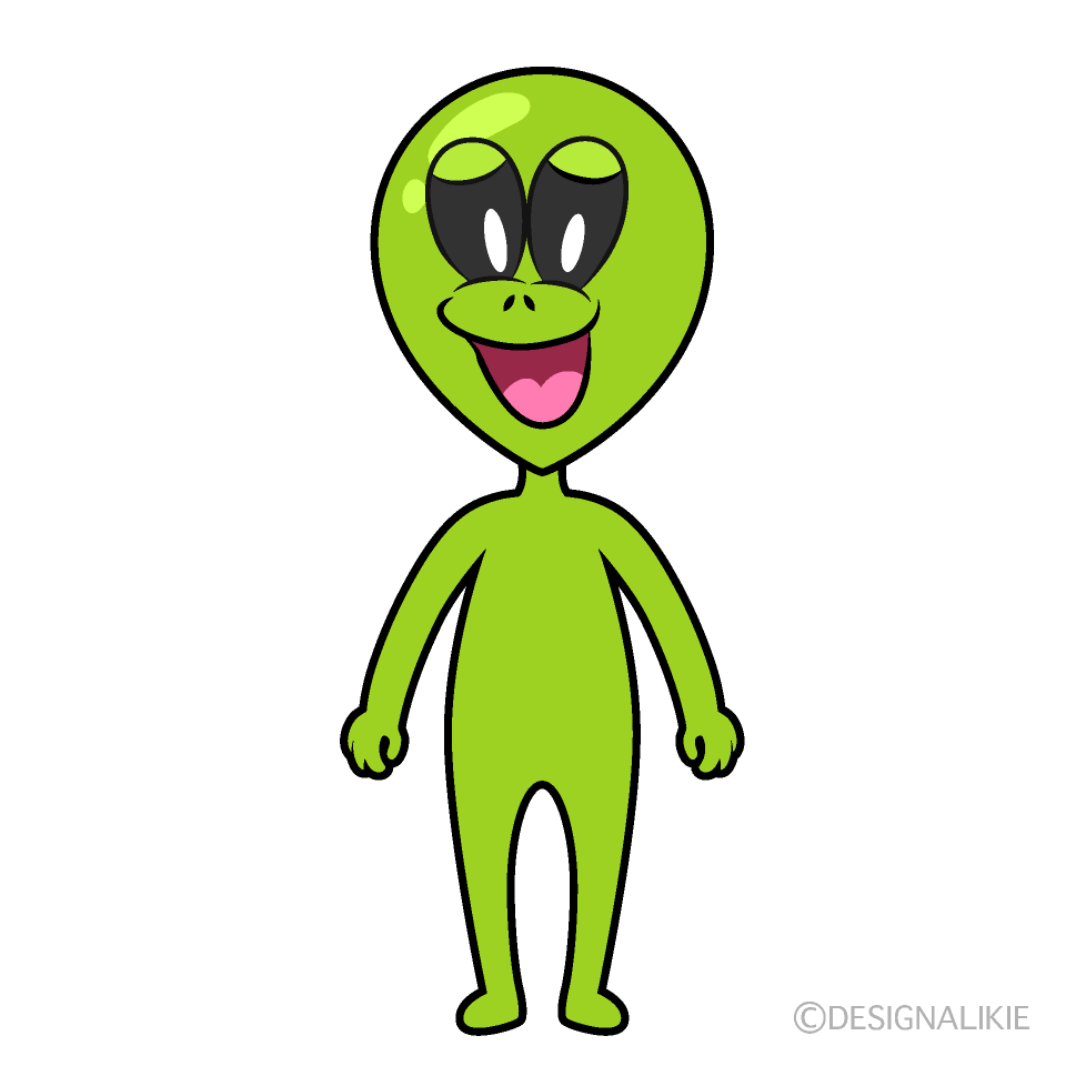 Smiling Alien Cartoon Character Image