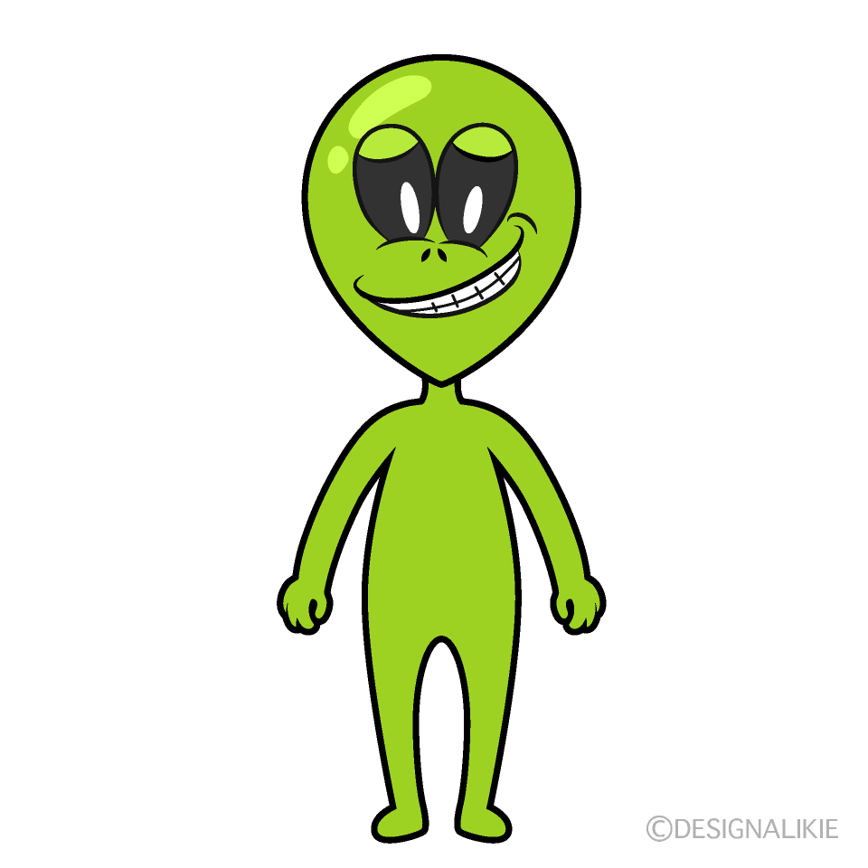 Grinning Alien Cartoon Character Image