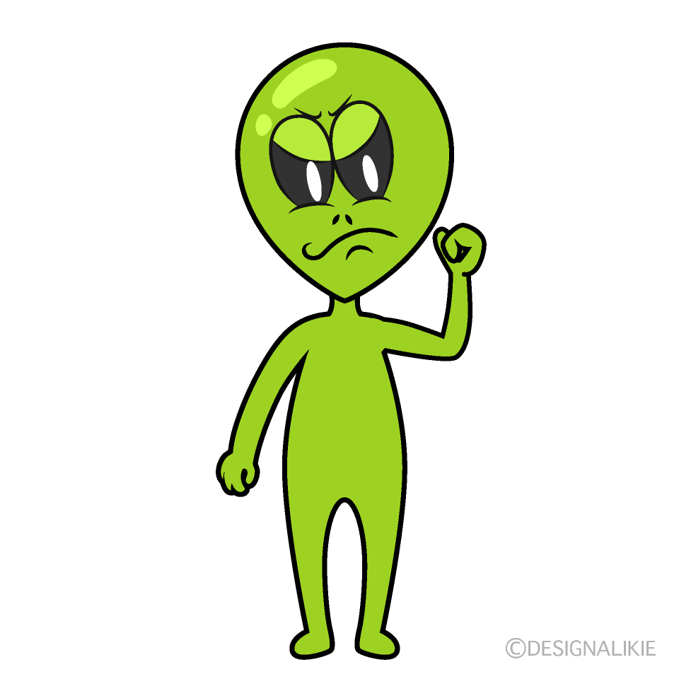 Angry Alien Cartoon Character Image