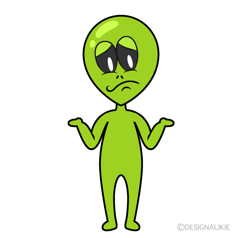 Troubled Alien Cartoon Character Image