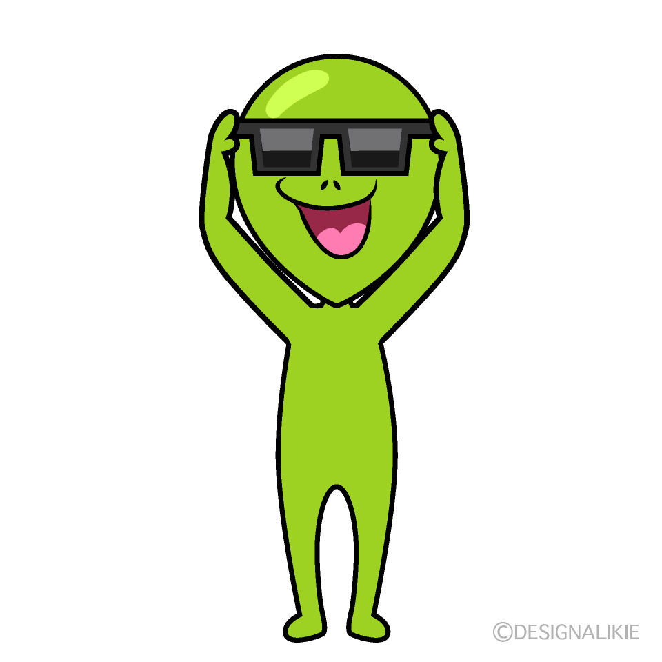 Alien with Sunglasses Cartoon Character Image