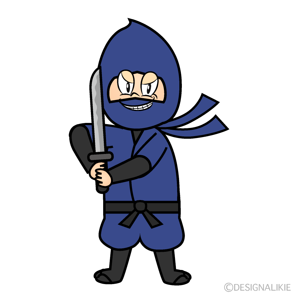 Grinning Ninja Cartoon Character Image