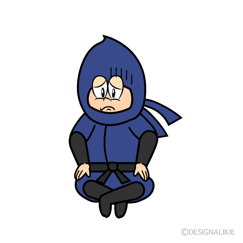Depressed Ninja Cartoon Character Image