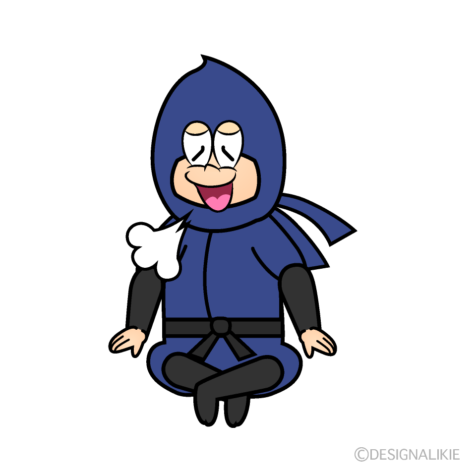 Relaxing Ninja Cartoon Character Image