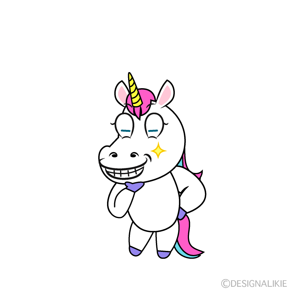Grinning Unicorn Cartoon Character Image