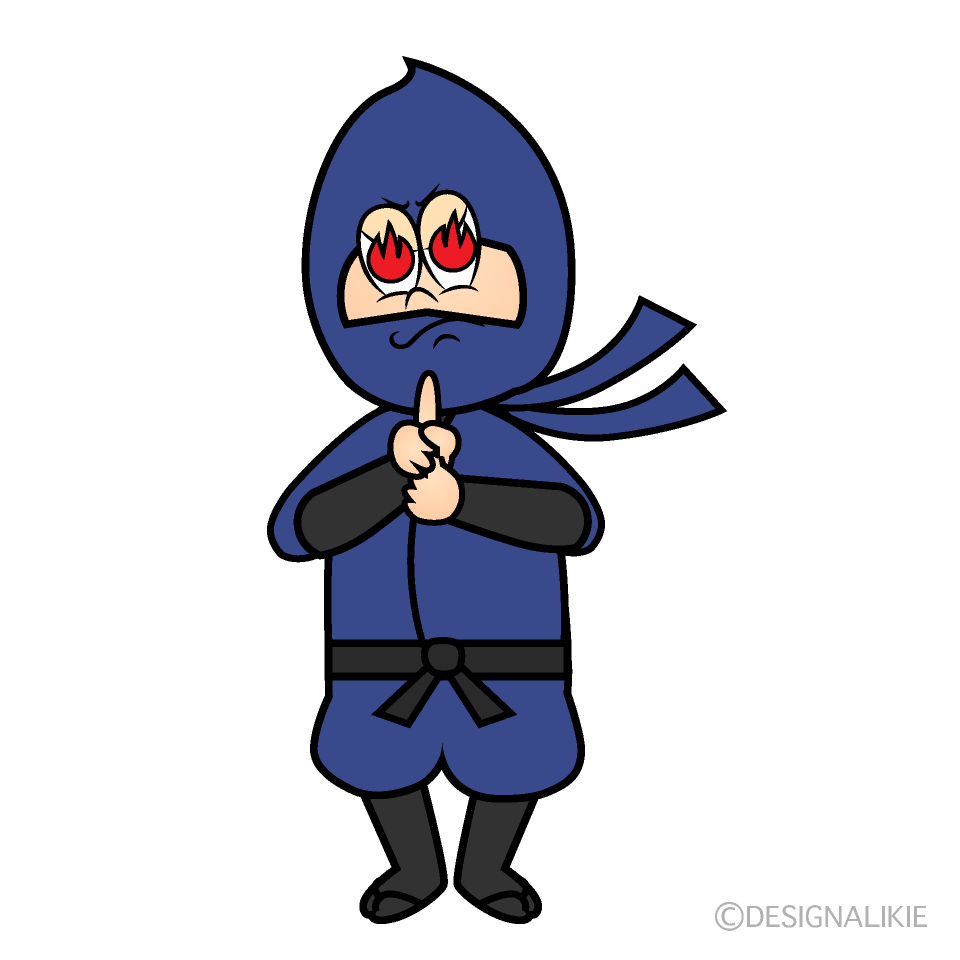 Enthusiastic Ninja Cartoon Character Image