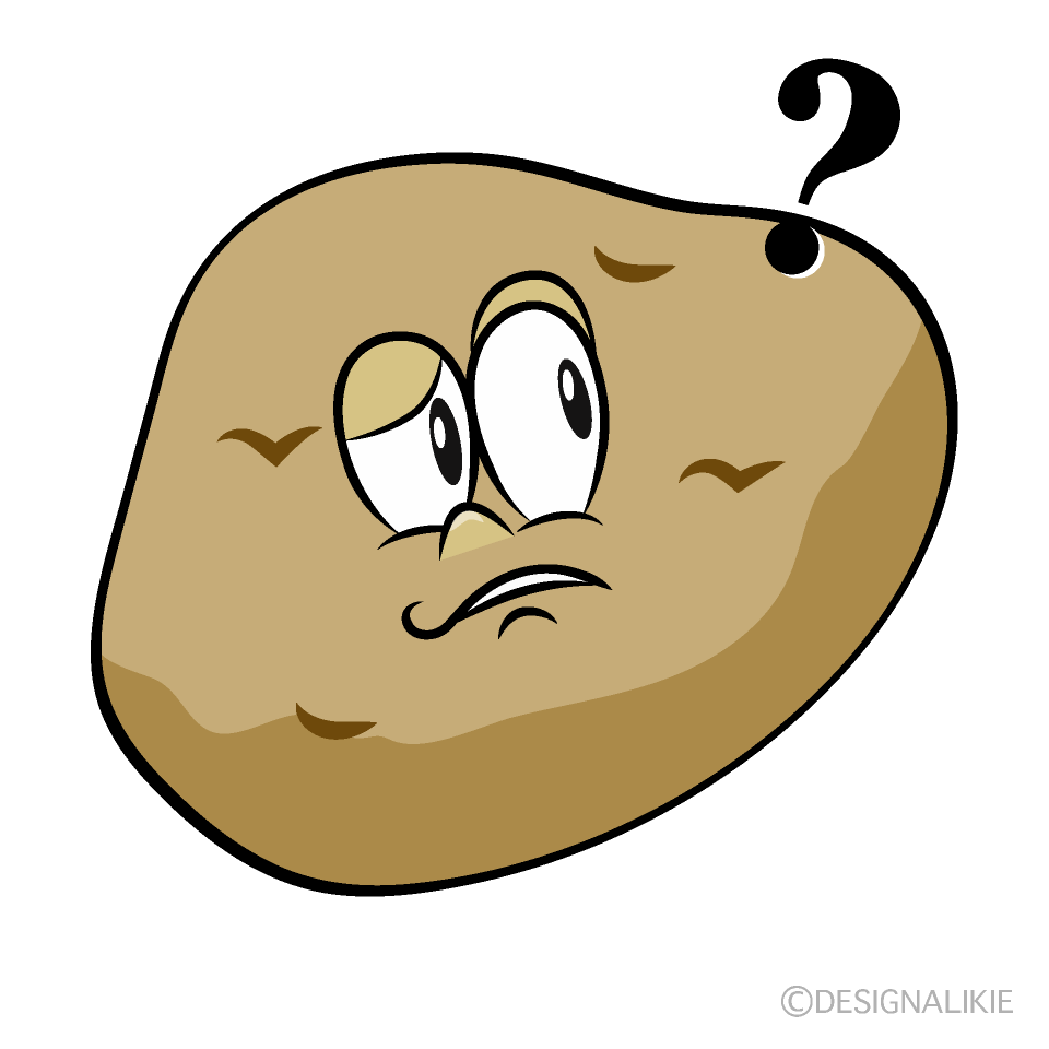 Thinking Potato Cartoon Character Image