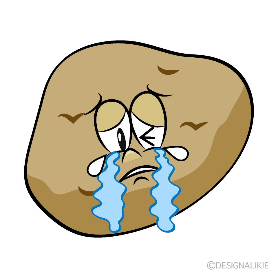 Crying Potato Cartoon Character Image