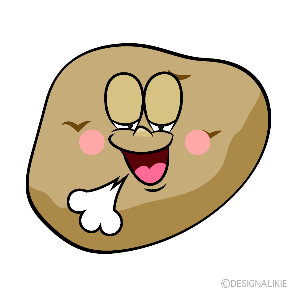 Relaxing Potato Cartoon Character Image