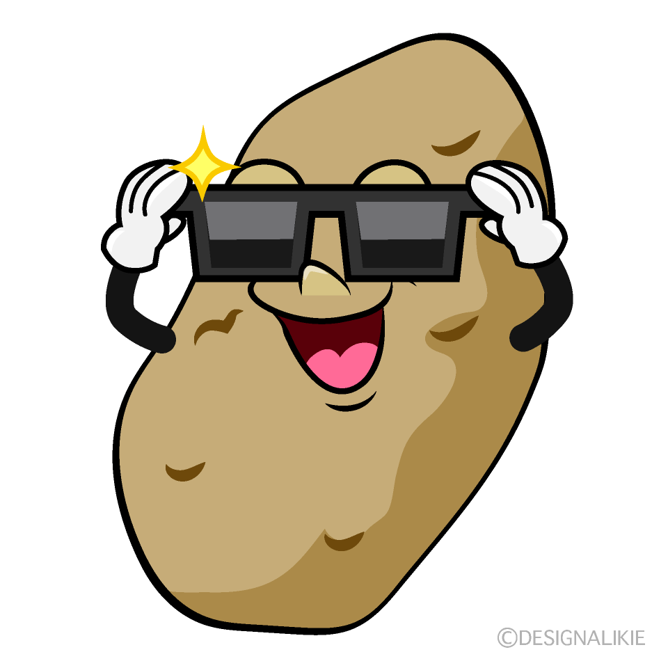 Potato with Sunglasses Cartoon Character Image