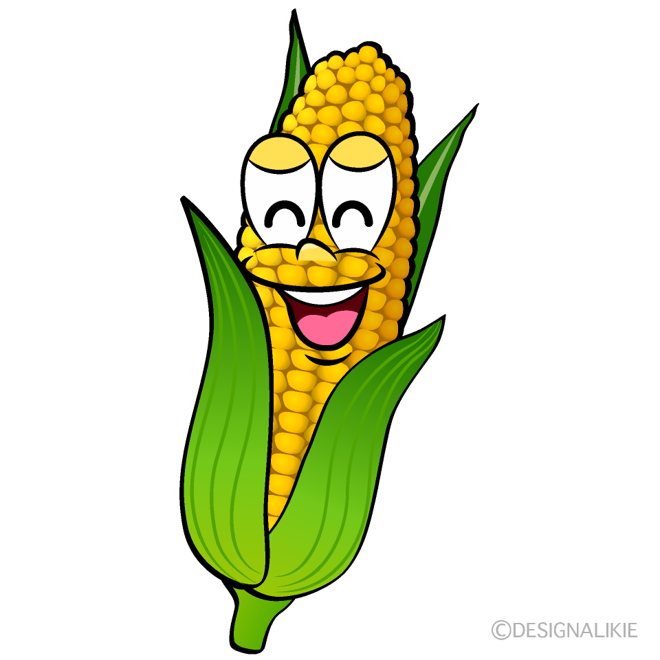 Smiling Corn Cartoon Character Image