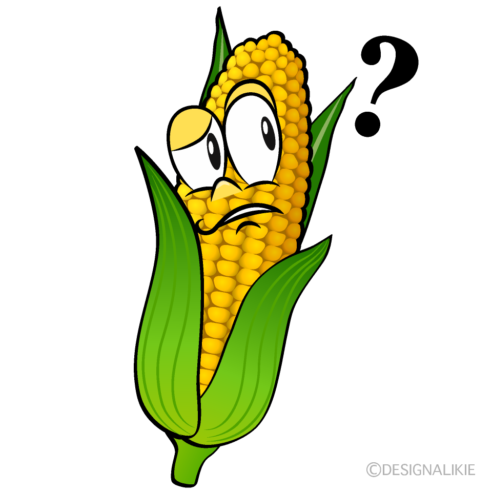 Thinking Corn Cartoon Character Image
