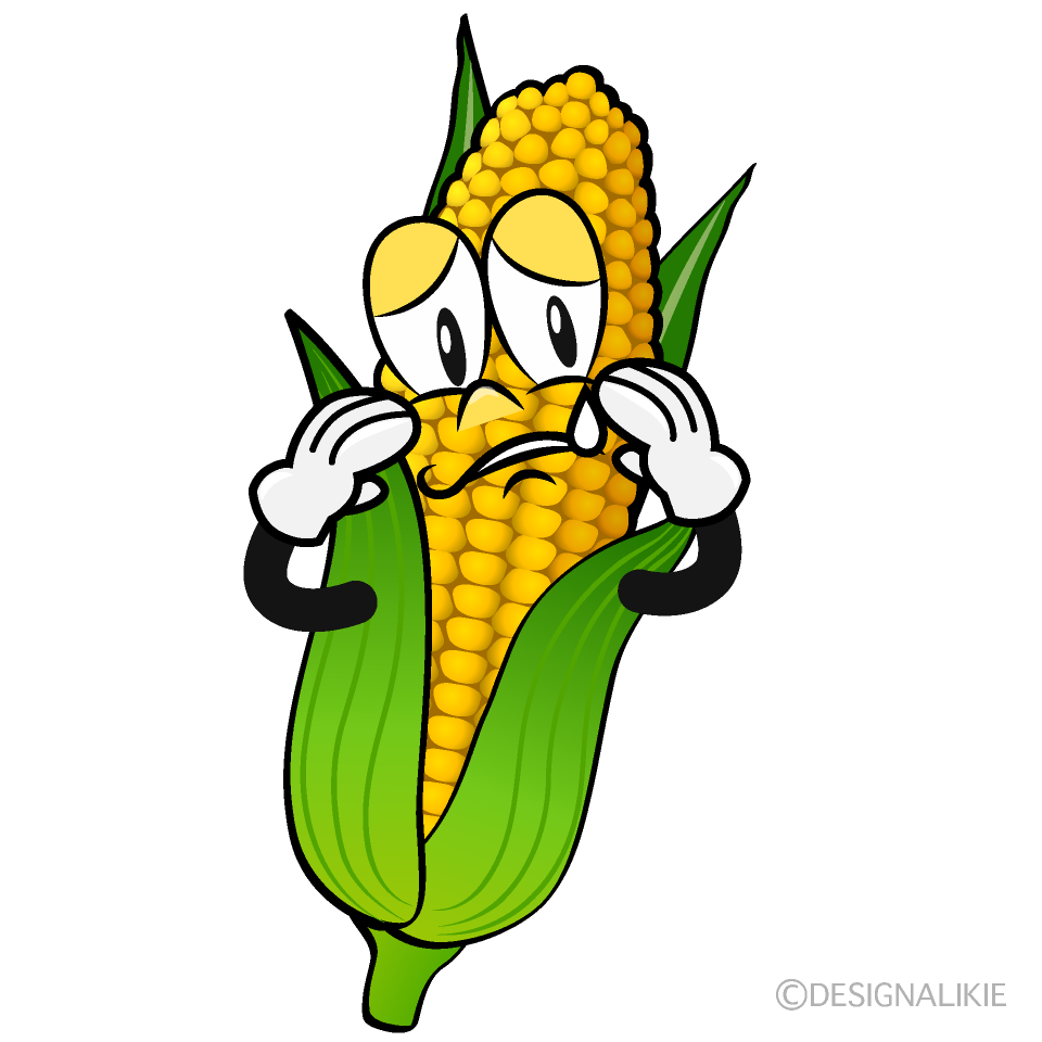 Sobbing Corn Cartoon Character Image
