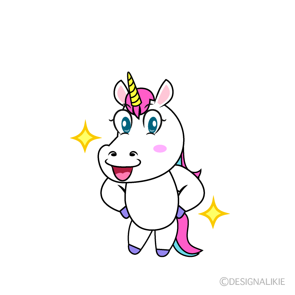 Glitter Unicorn Cartoon Character Image