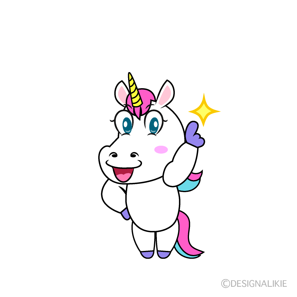 Posing Unicorn Cartoon Character Image