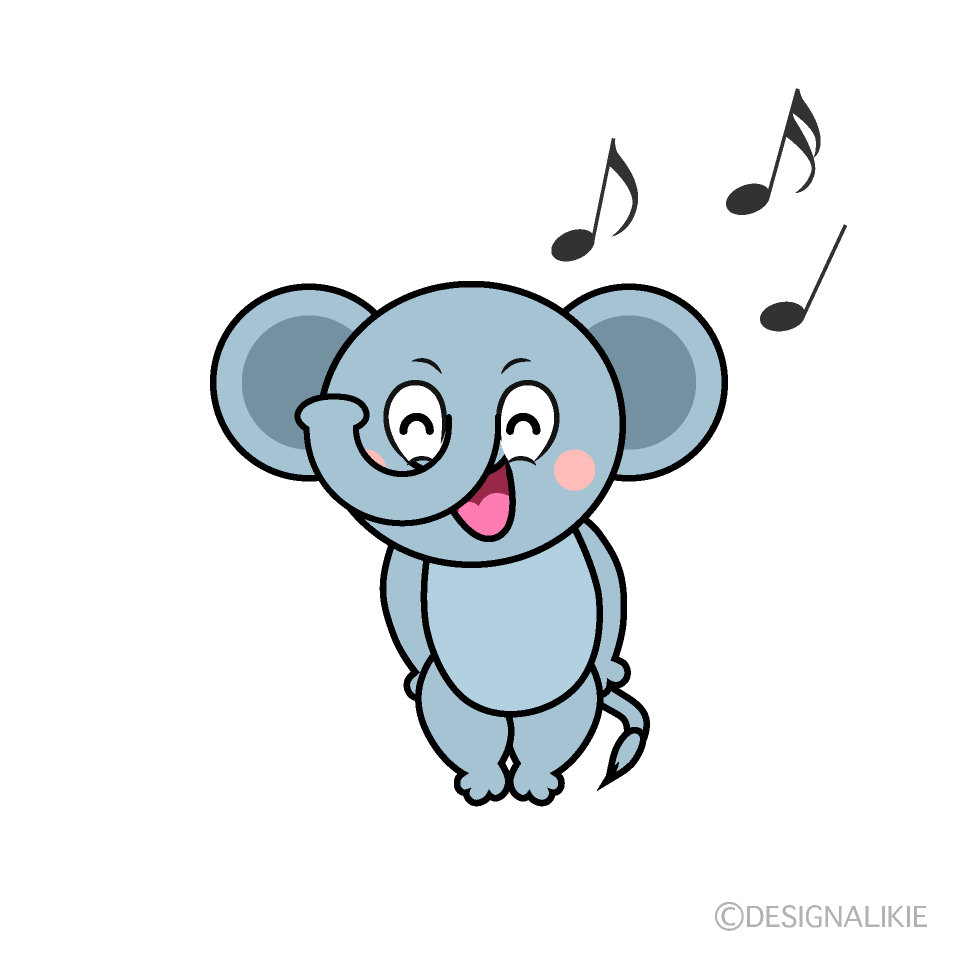 Singing Elephant Cartoon Character Image