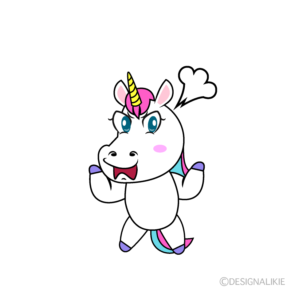Angry Unicorn Cartoon Character Image