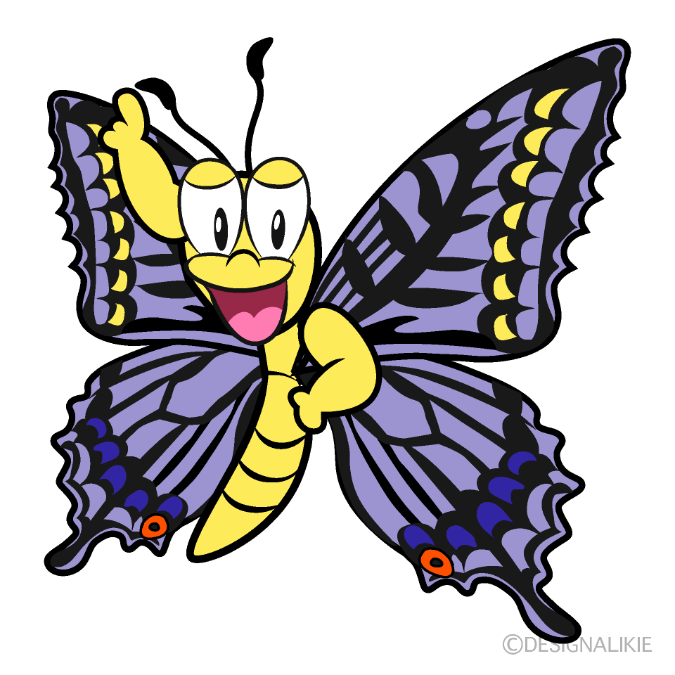 Posing Butterfly Cartoon Character Image