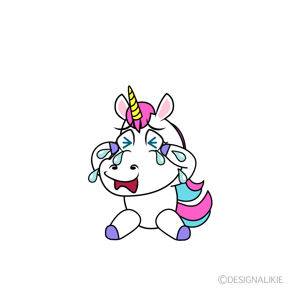 Crying Unicorn Cartoon Character Image