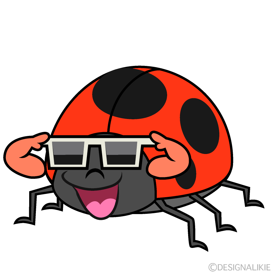 Ladybug with Sunglasses Cartoon Character Image