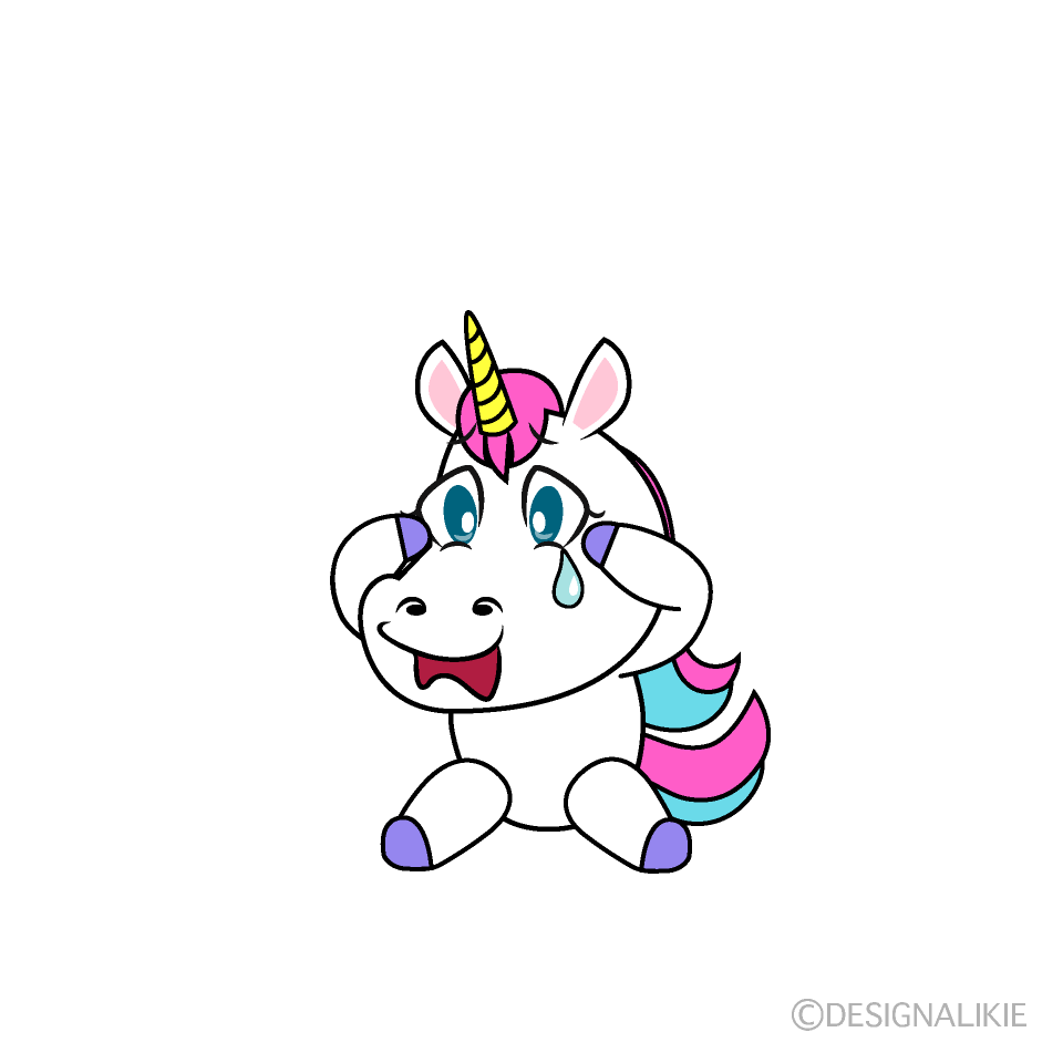 Sad Unicorn Cartoon Character Image