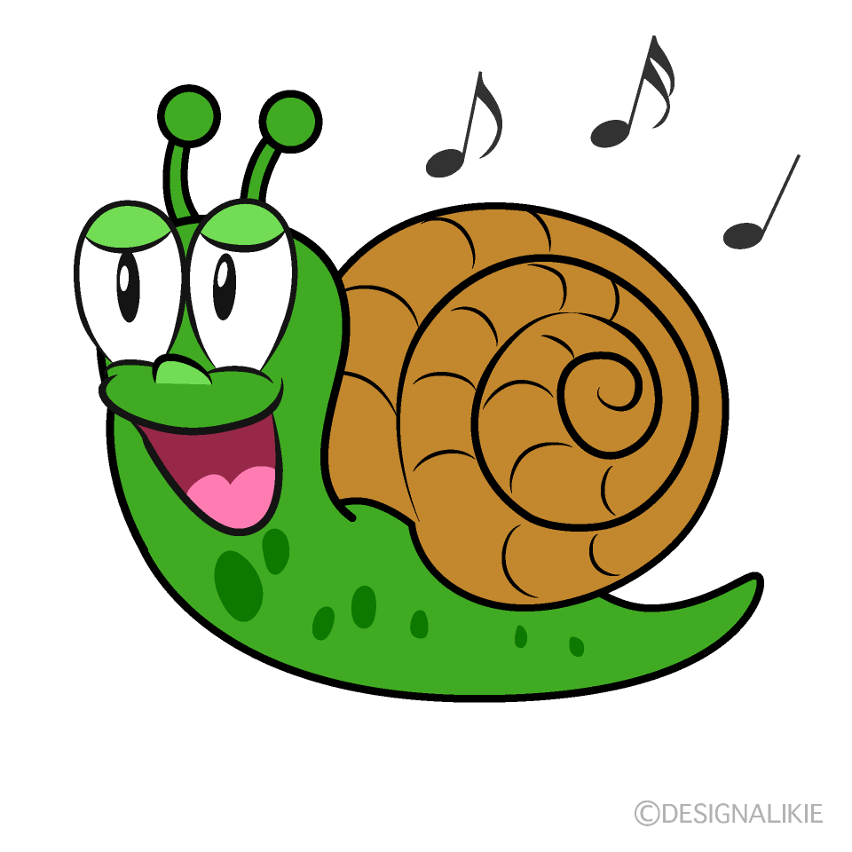 Singing Snail Cartoon Character Image