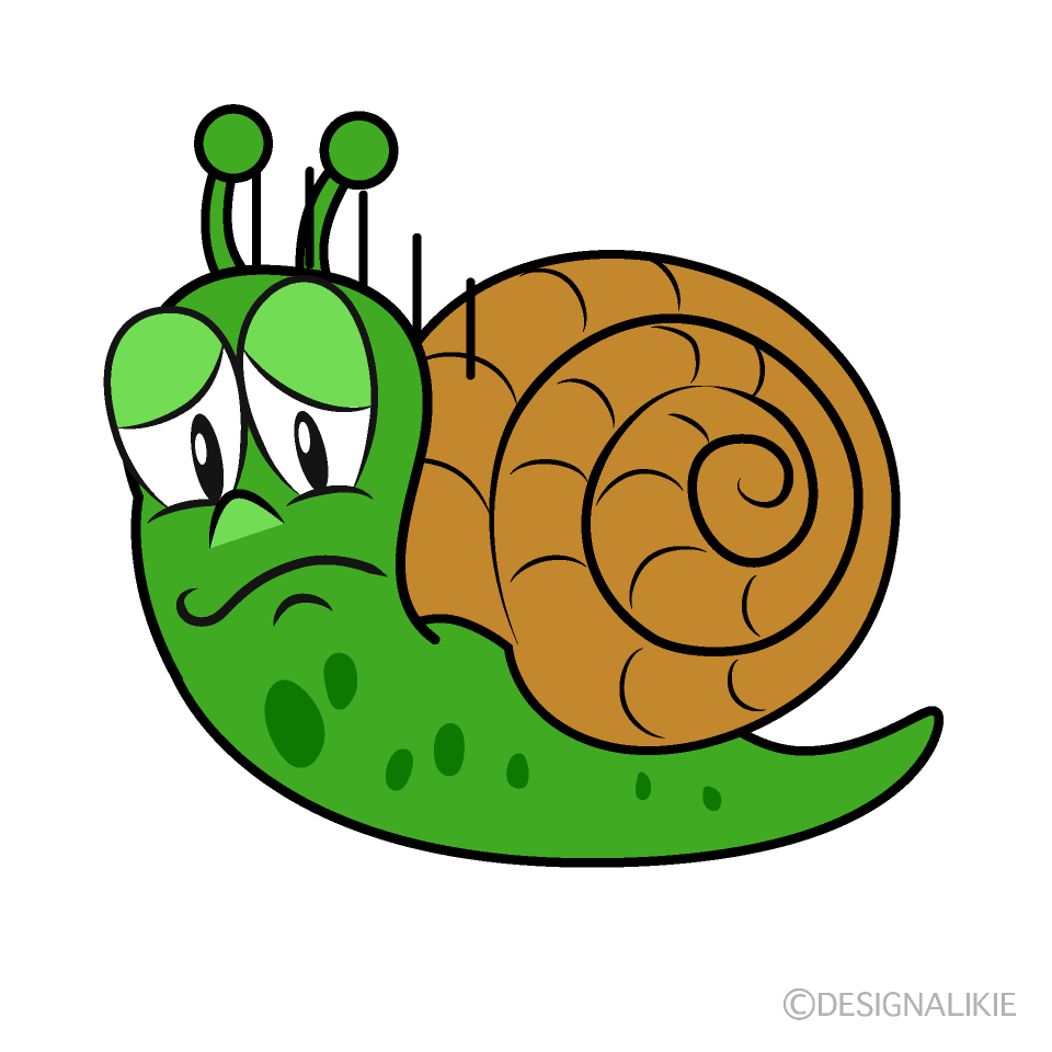 Depressed Snail Cartoon Character Image