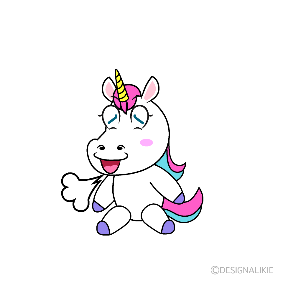 Relaxing Unicorn Cartoon Character Image