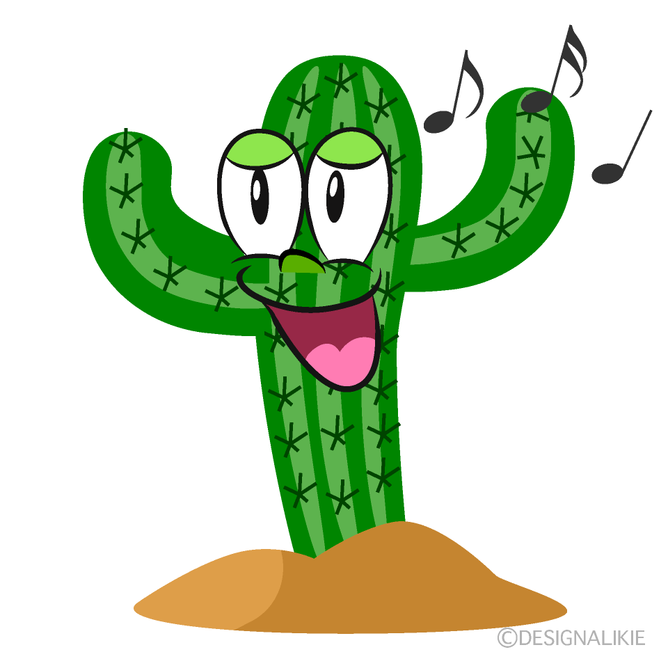 Singing Cactus Cartoon Character Image