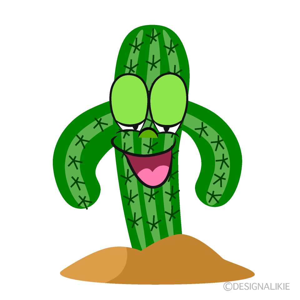 Relaxing Cactus Cartoon Character Image