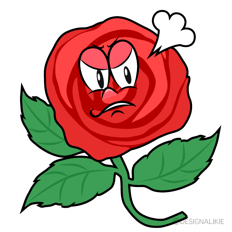 Angry Rose Cartoon Character Image