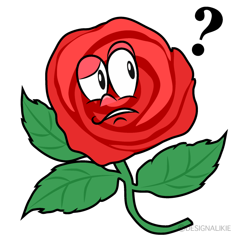 Thinking Rose Cartoon Character Image