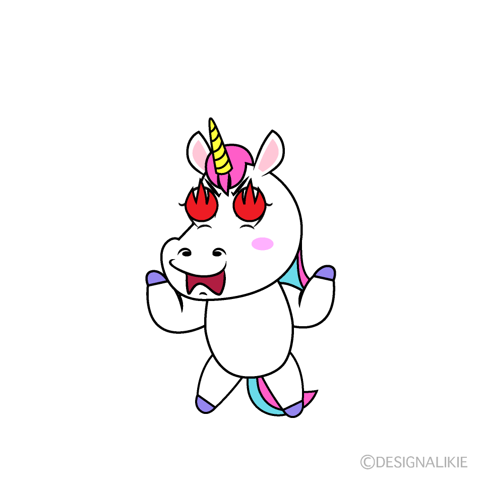 Enthusiastic Unicorn Cartoon Character Image
