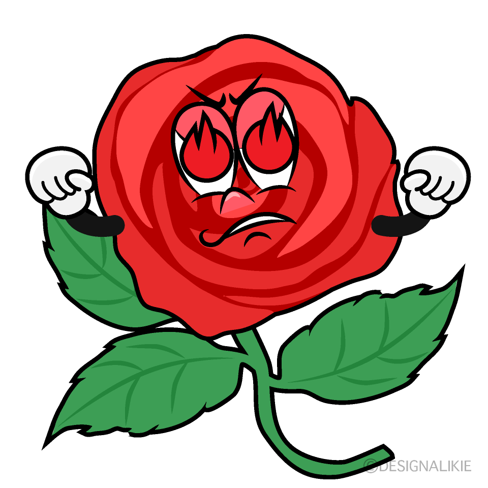 Burning Rose Cartoon Character Image