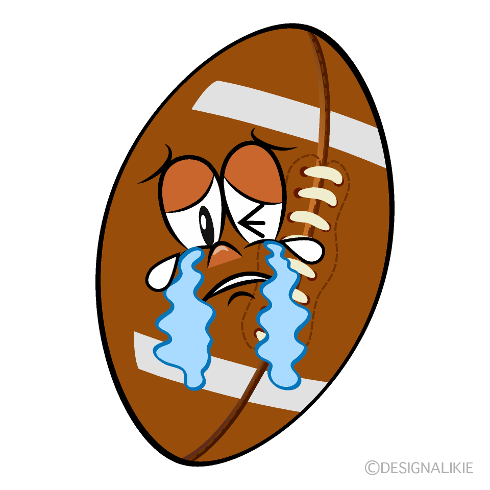 Crying Football Cartoon Character Image