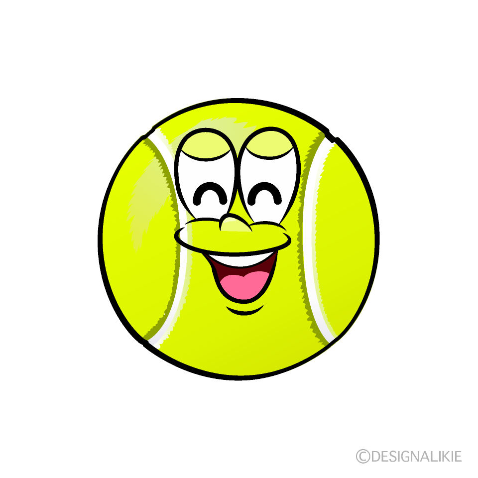 Smiling Tennis Ball Cartoon Character Image