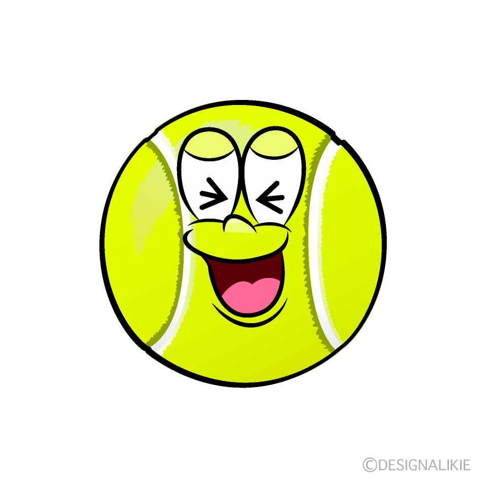Laughing Tennis Ball Cartoon Character Image