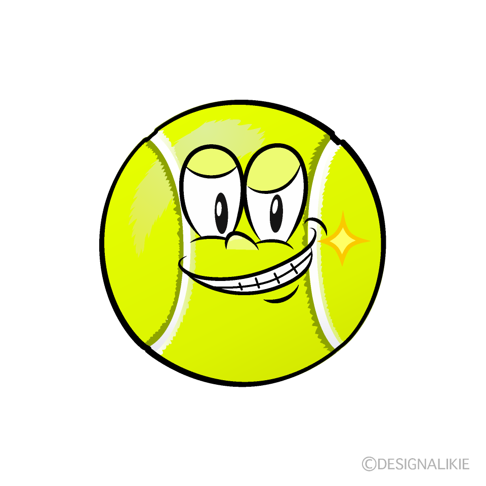Grinning Tennis Ball Cartoon Character Image
