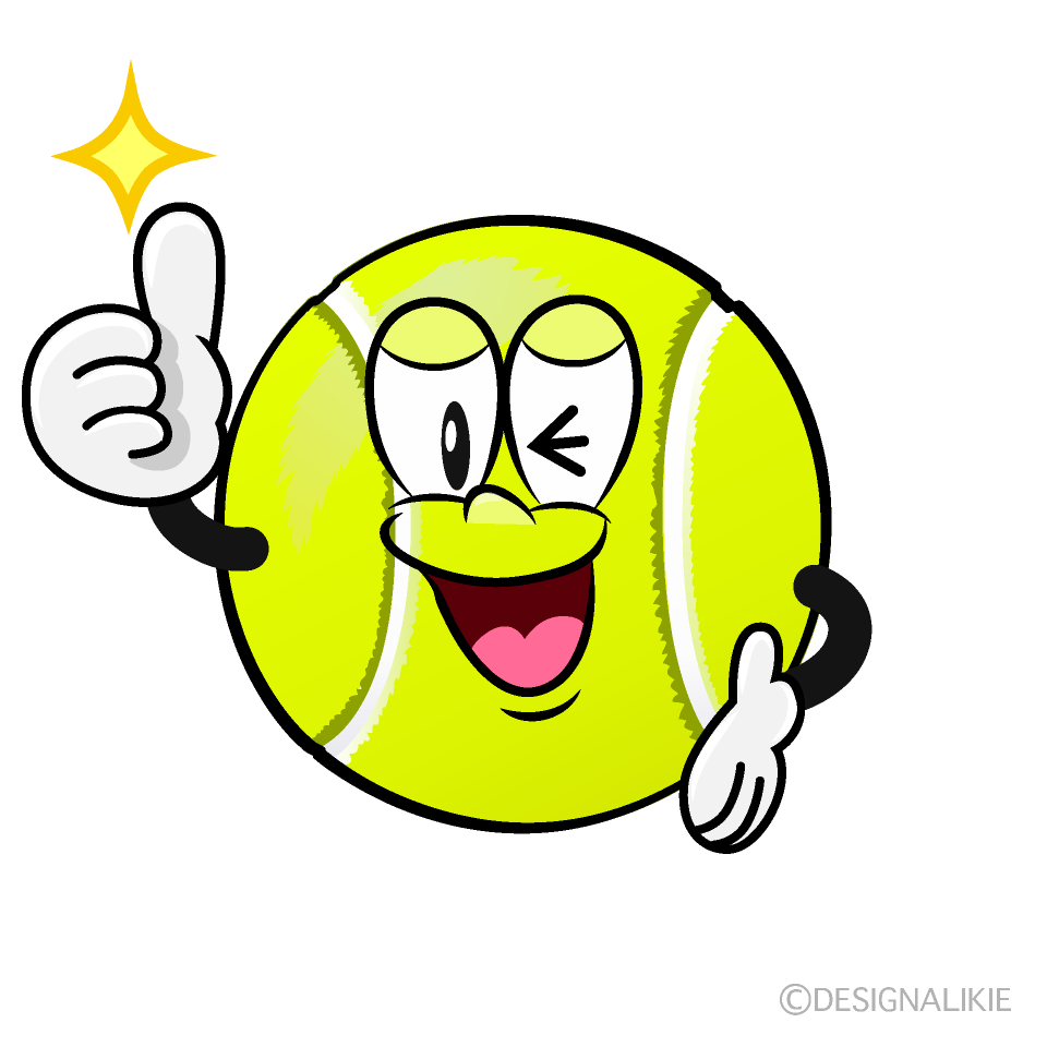 Thumbs up Tennis Ball Cartoon Character Image