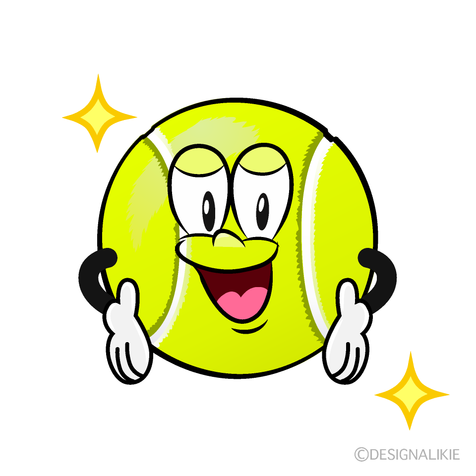 Confident Tennis Ball Cartoon Character Image