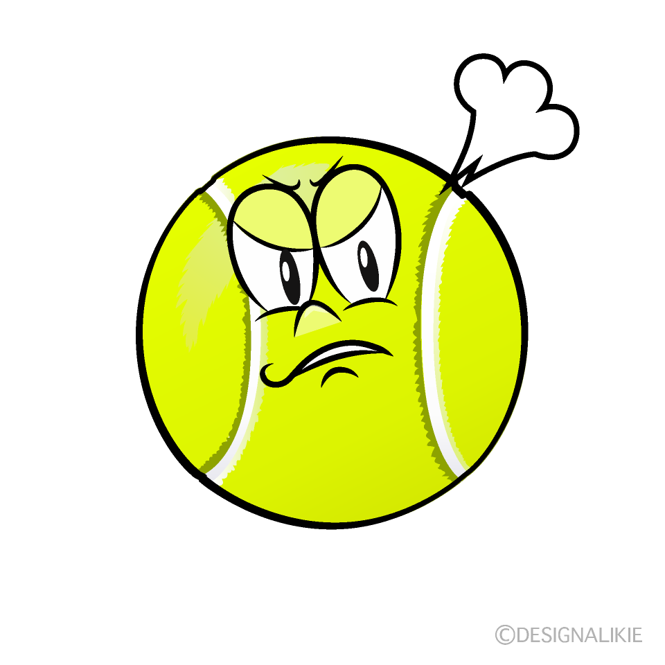Angry Tennis Ball Cartoon Character Image