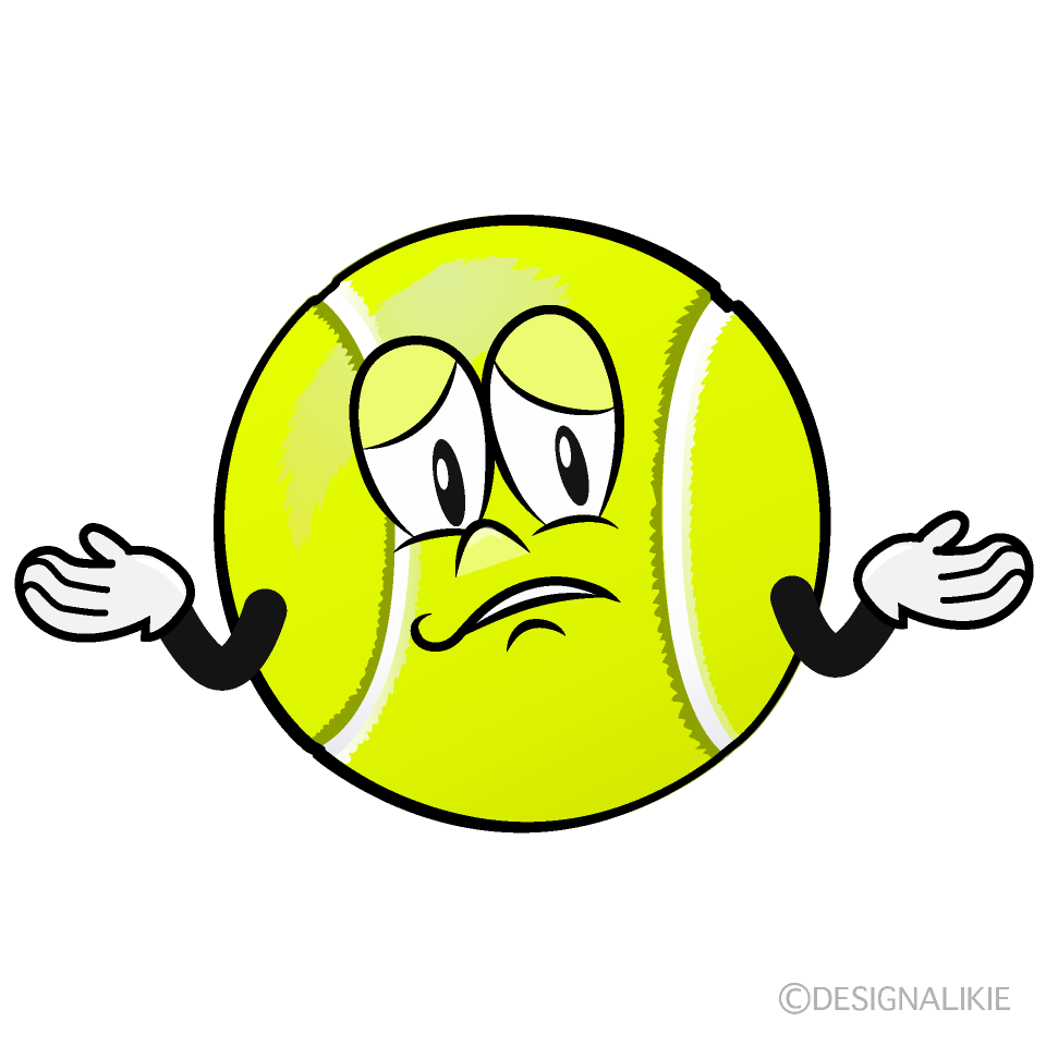 Troubled Tennis Ball Cartoon Character Image