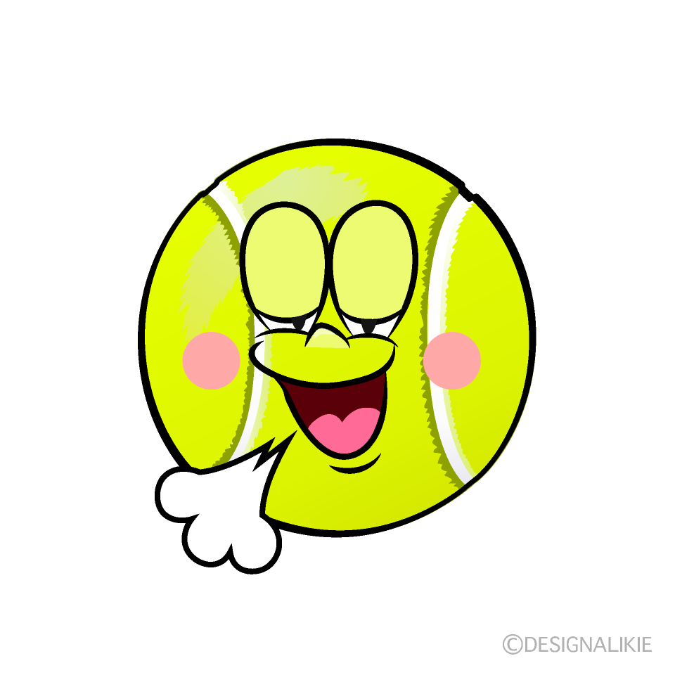 Relaxing Tennis Ball Cartoon Character Image