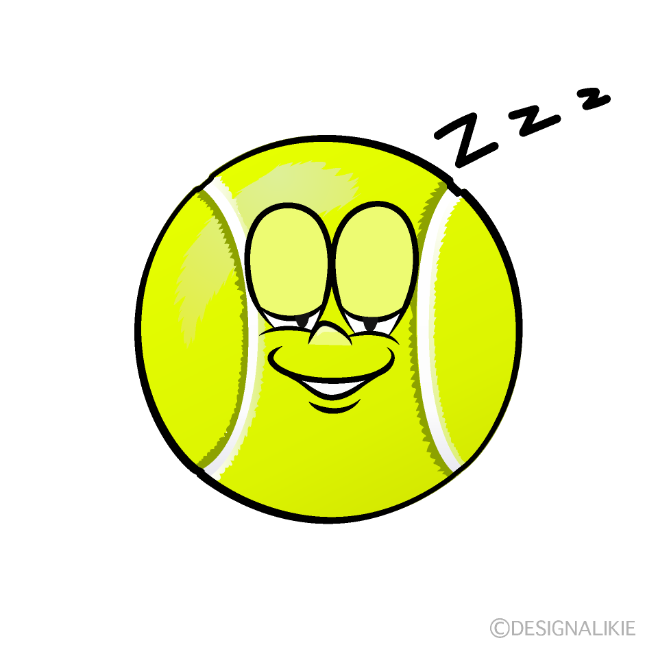 Sleeping Tennis Ball Cartoon Character Image