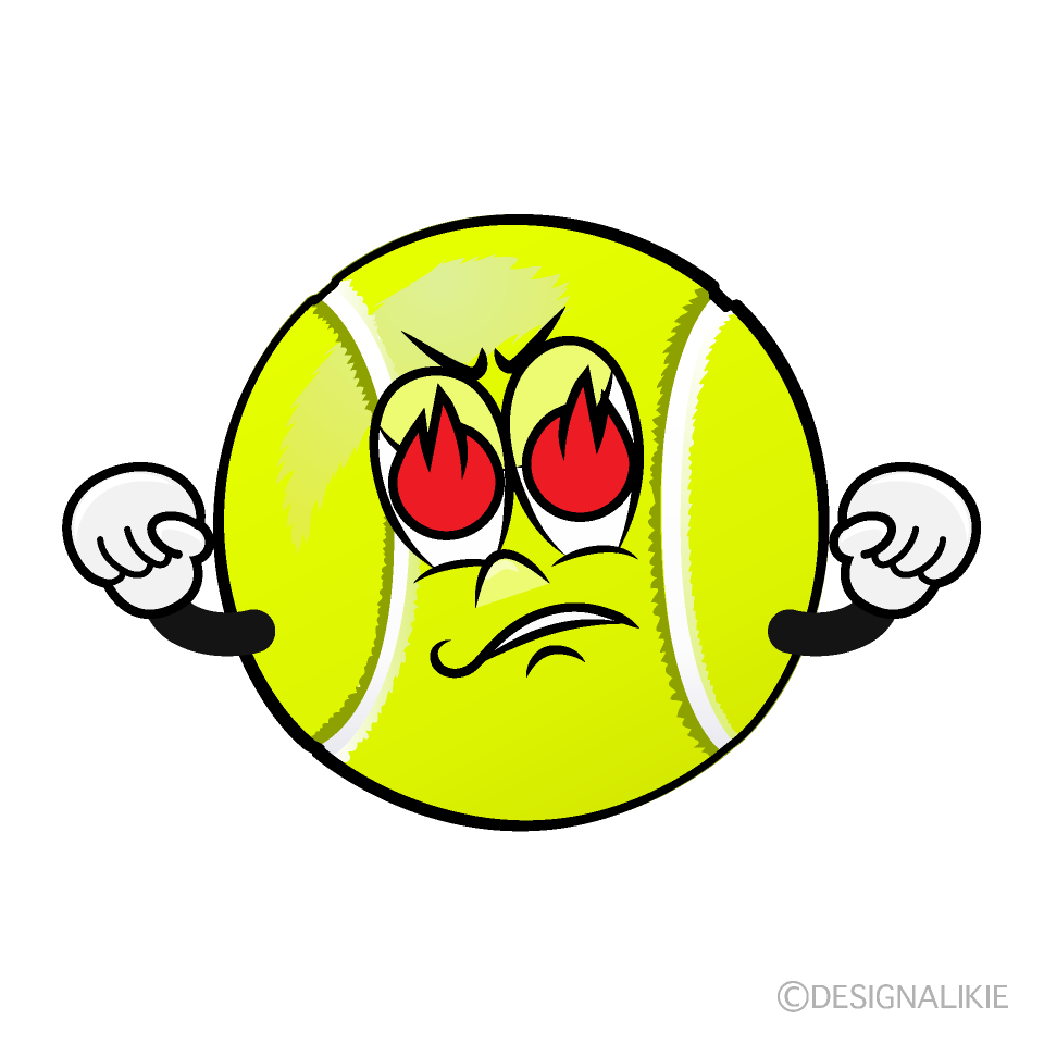 Burning Tennis Ball Cartoon Character Image