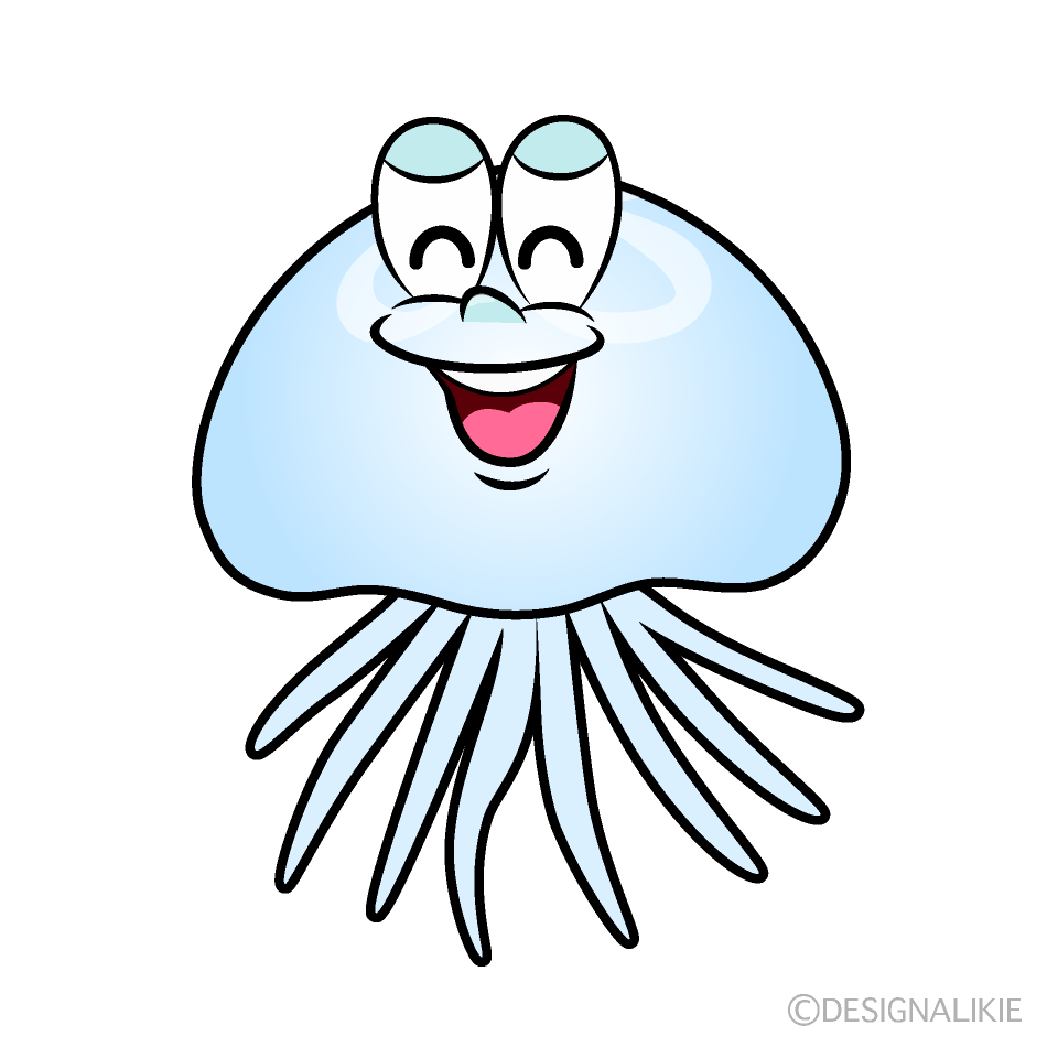 Smiling Jellyfish Cartoon Character Image