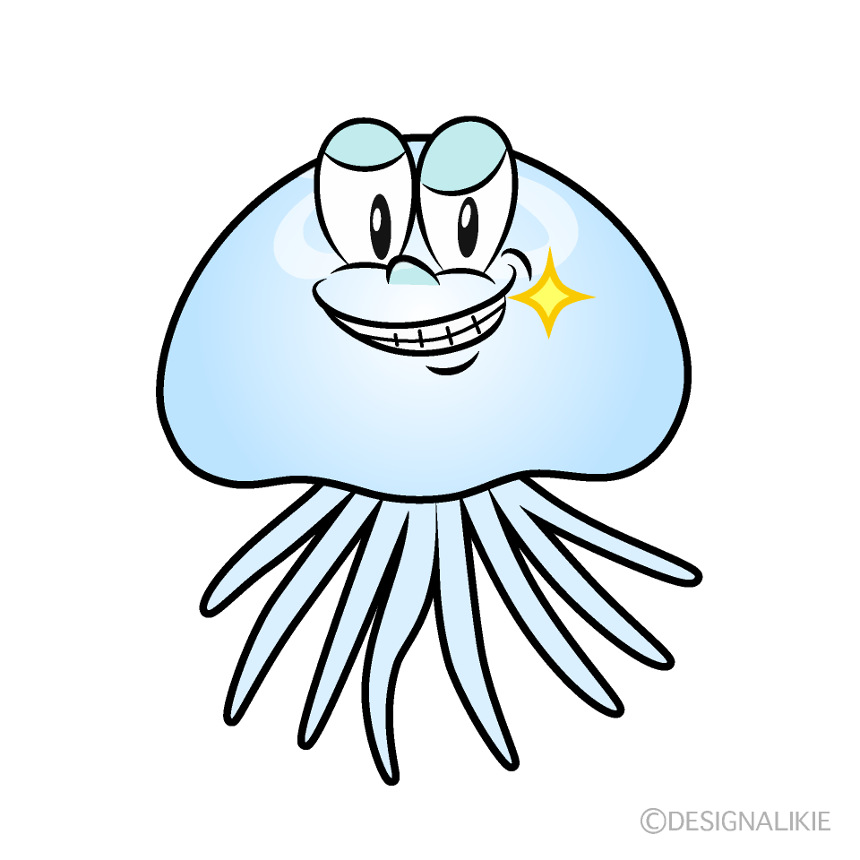 Grinning Jellyfish Cartoon Character Image