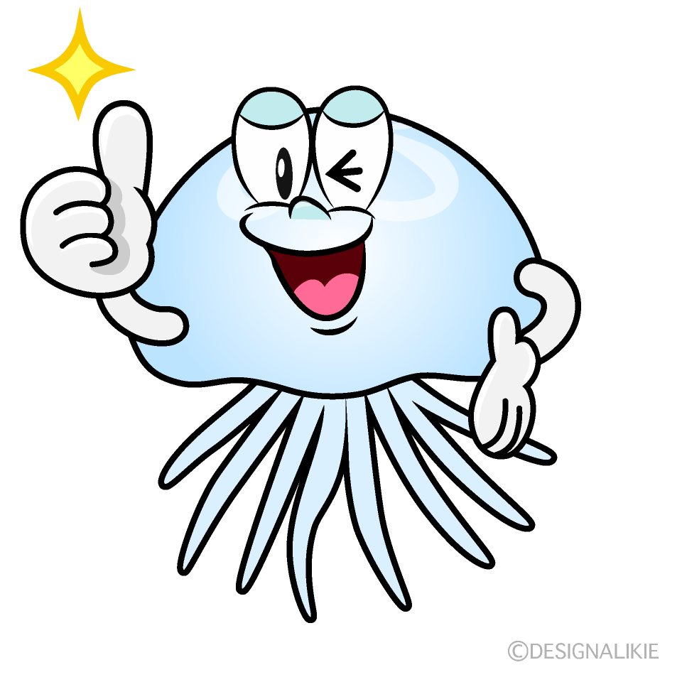 Thumbs up Jellyfish Cartoon Character Image