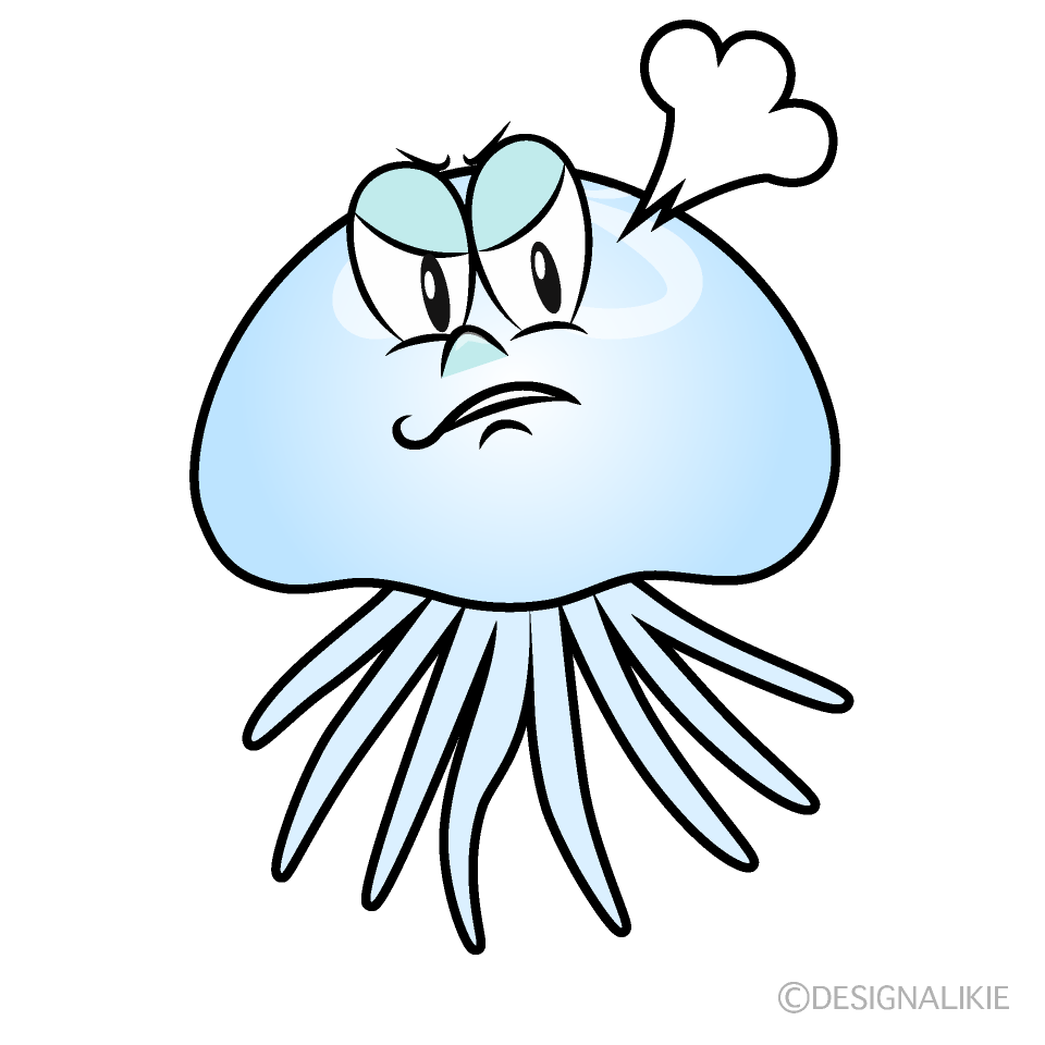 Angry Jellyfish Cartoon Character Image